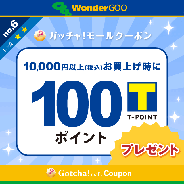 WonderGOOの10000円以上(税込)のお買上で100Tポイントプレゼントクーポン